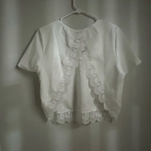 Med white lace backless